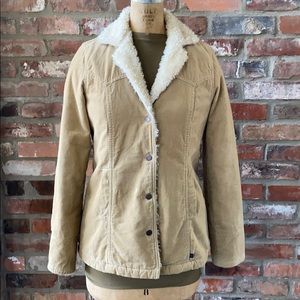 Abercrombie & Fitch Sherpa Lined Jacket Coat Tan
